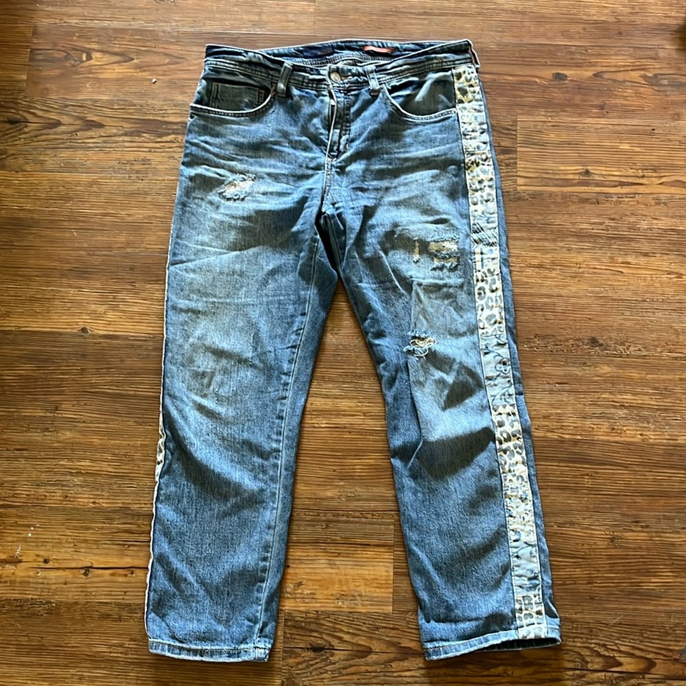 Anthropologie Pilcro and the Letterpress Animal Print Slim Boyfriend Jeans- 28 p
